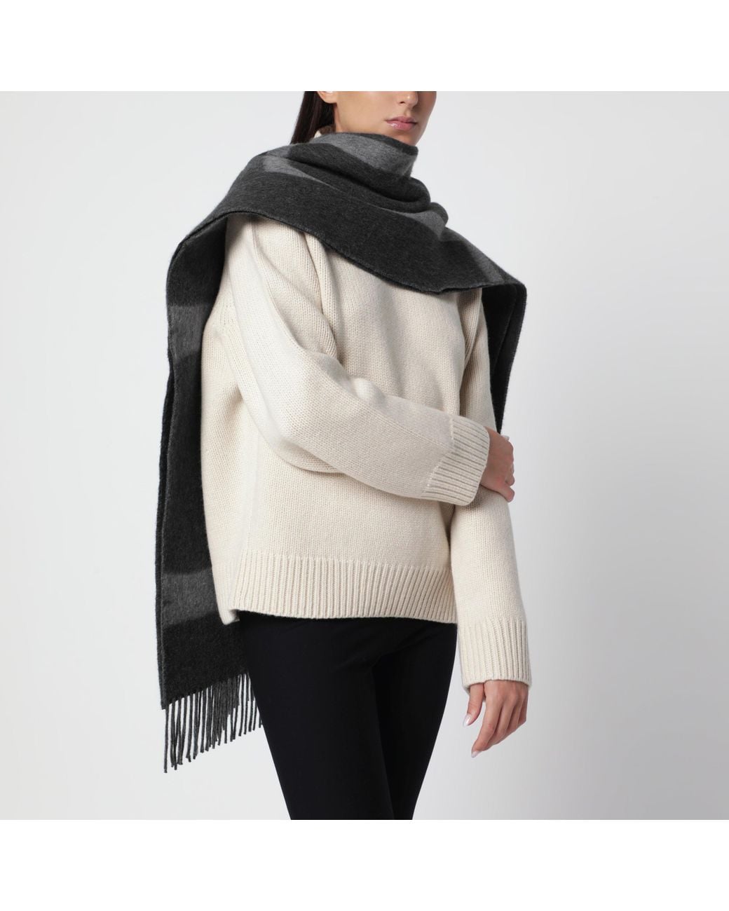 Totême  Gray Dark Melange Scarf