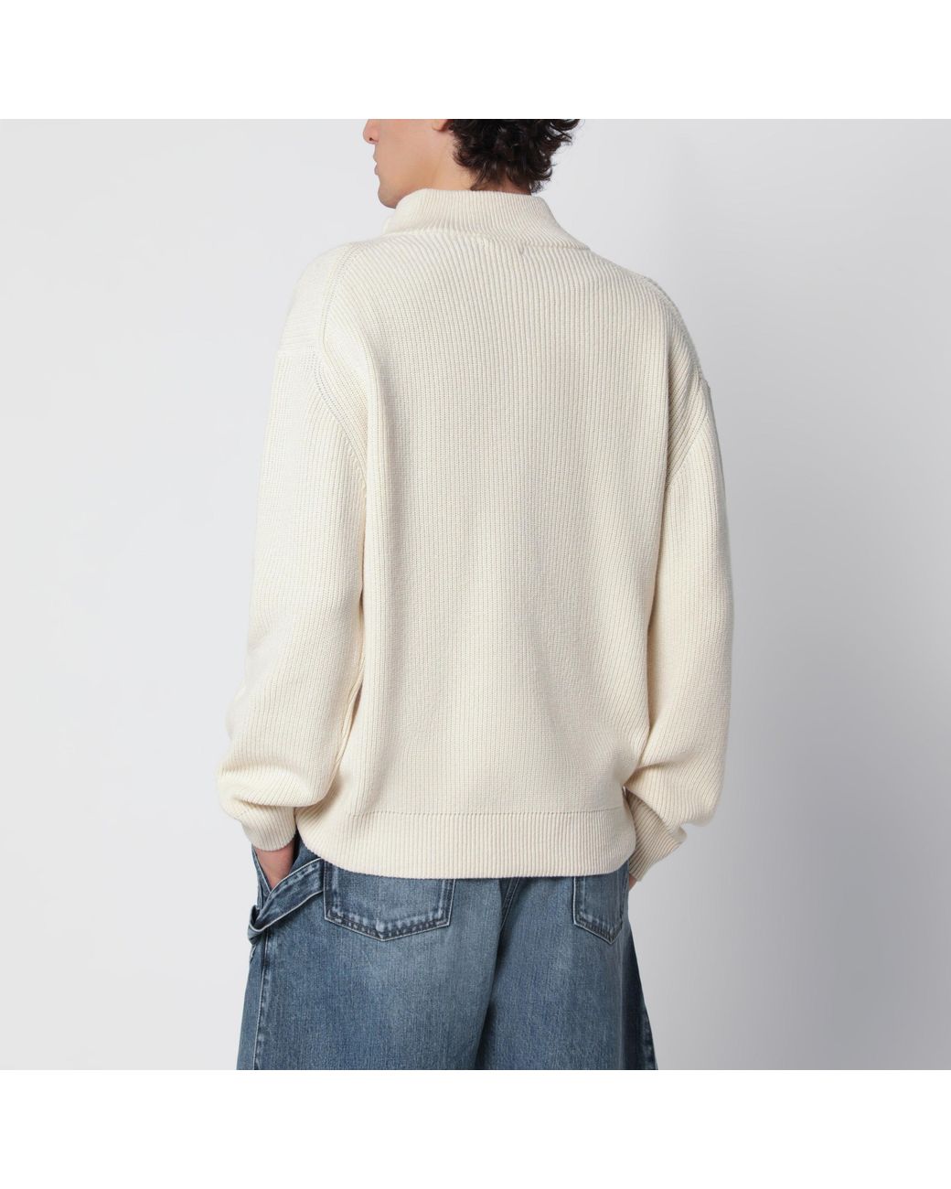 J.W. Anderson White Ivory Half-Zip Sweater for men