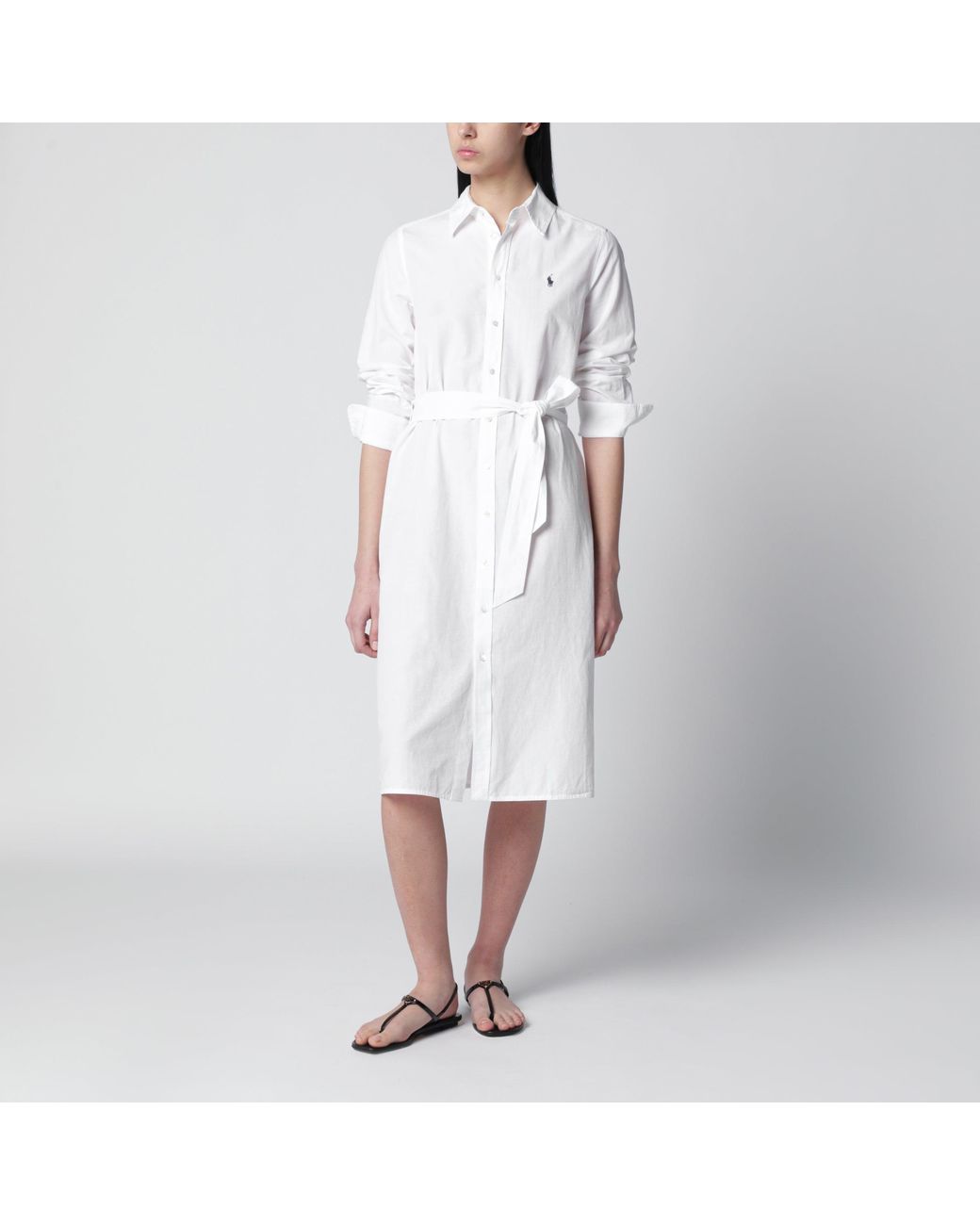 Polo Ralph Lauren White Cotton Shirt Dress