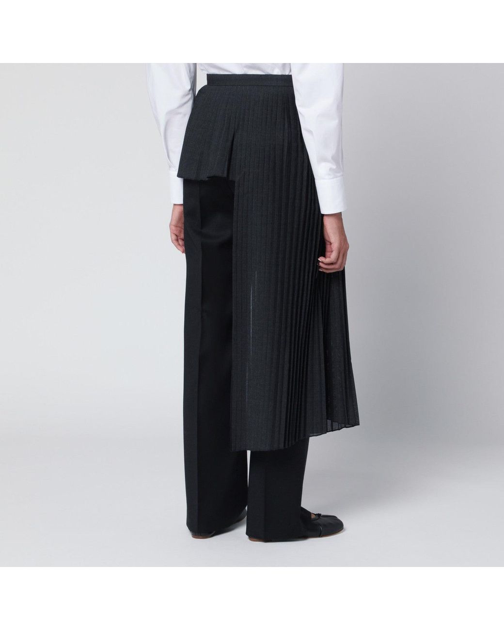 MKDT STUDIO Blue Avery Atelier Pleated Half Skirt