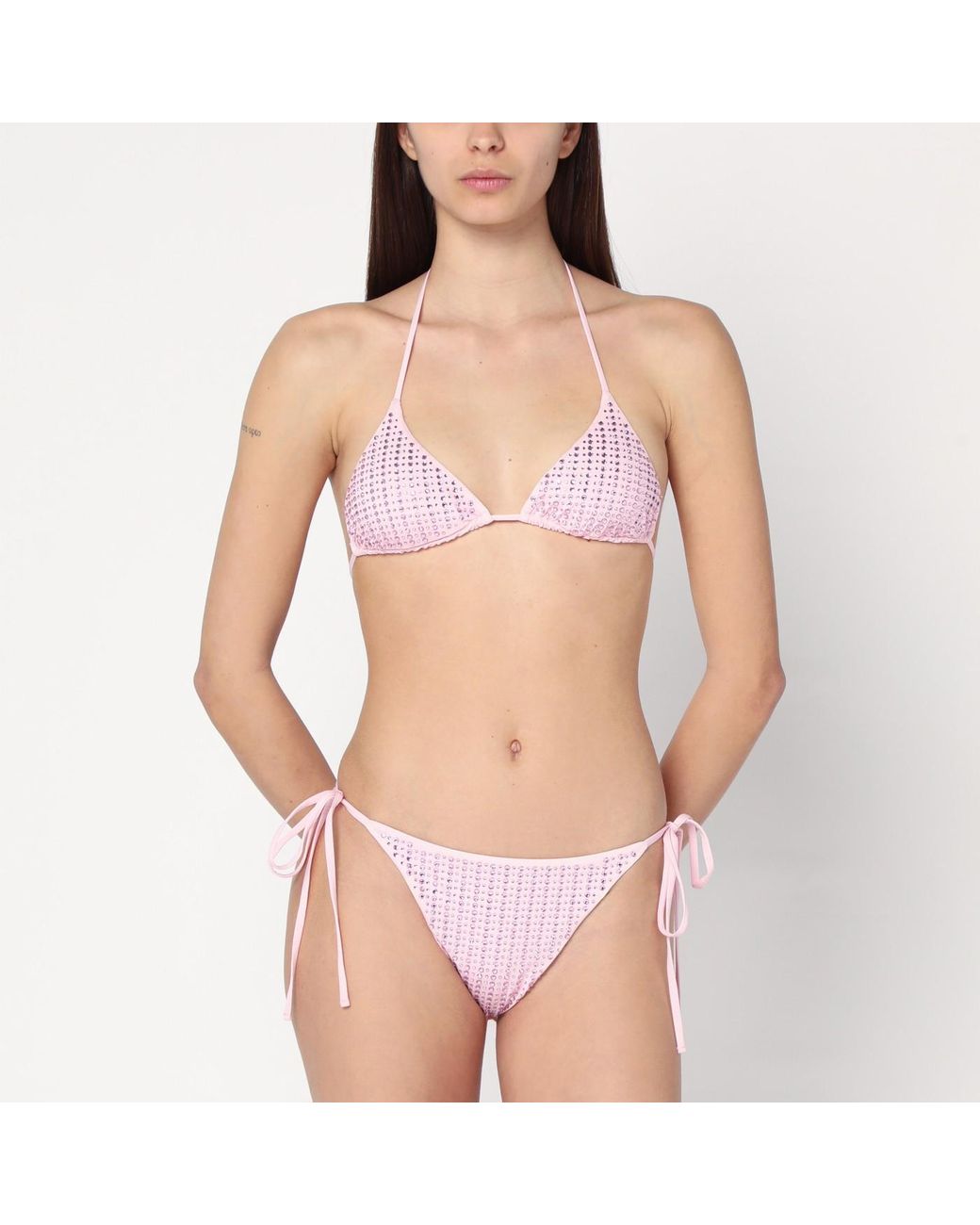 水着・ビーチグッズその他 Venuja Pink two-piece bikini with crystals VENUJA Two-piece Bikini With Crystals in Pink | Lyst