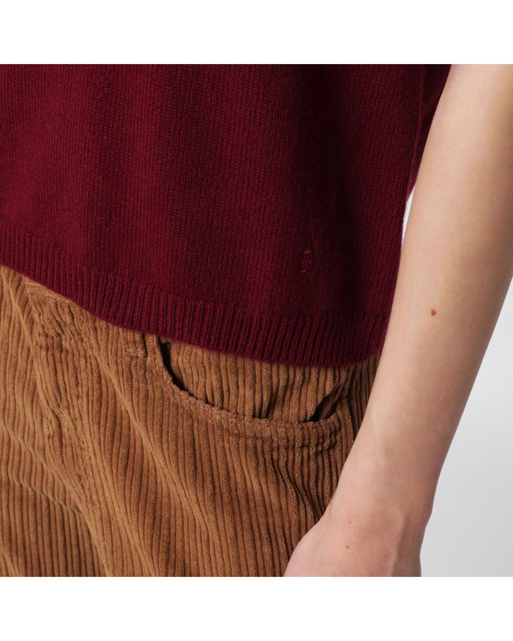 Alexandra Golovanoff Red Mini Andre Wine 21 Cashmere T-Shirt