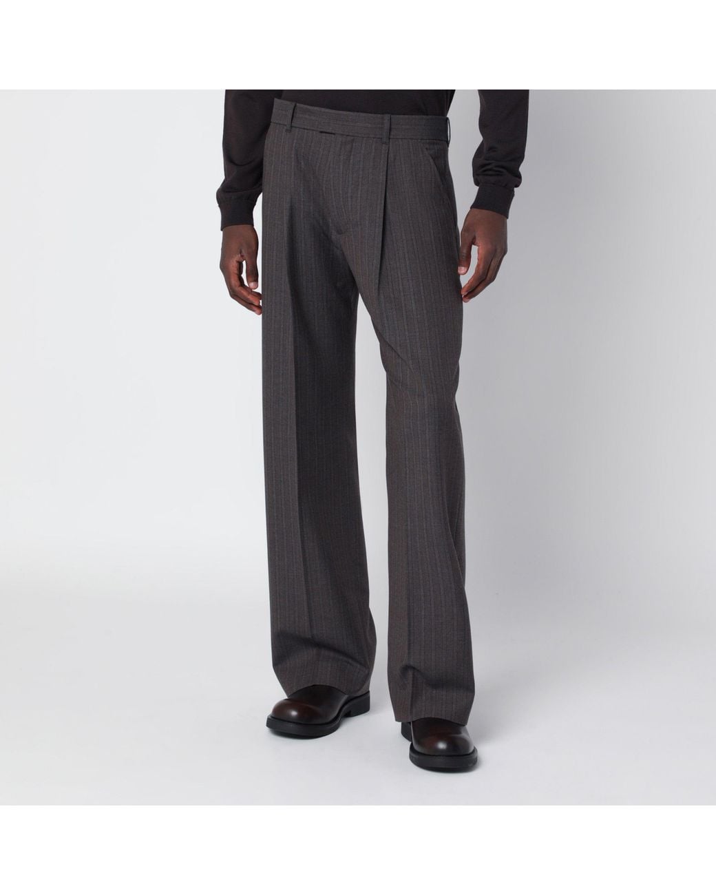 Our Legacy Gray Striped Slack Pants for men