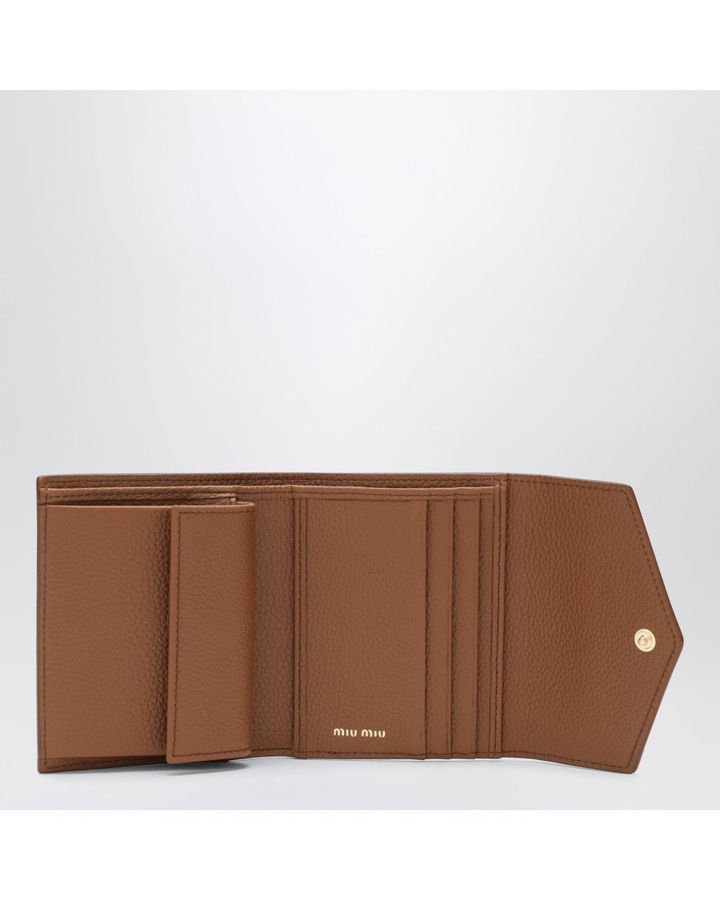 Miu Miu Brown Small Cognac Calfskin Wallet