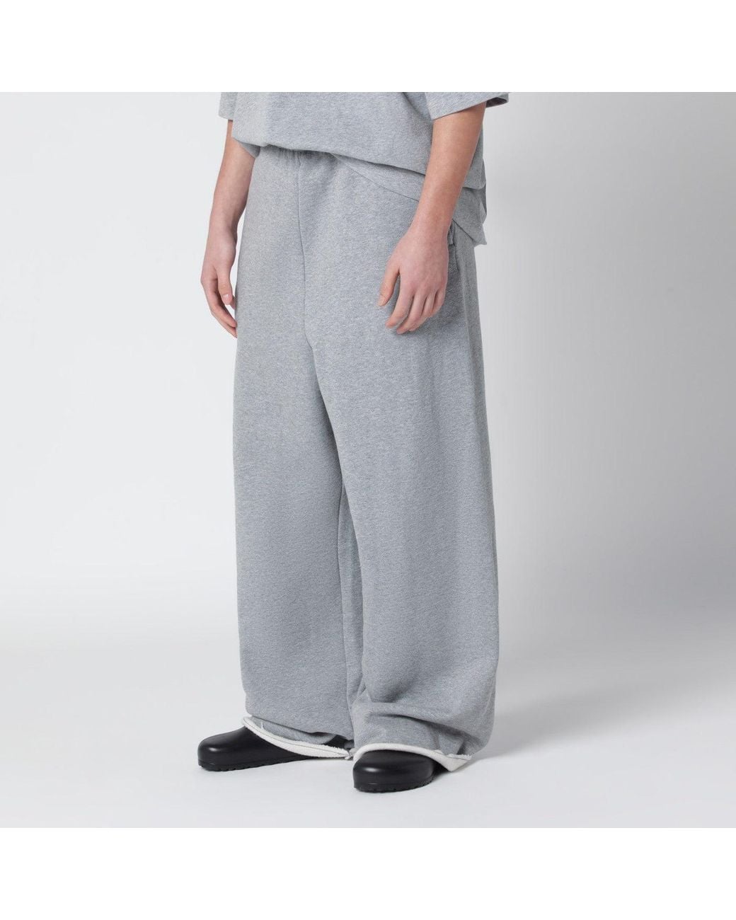 Entire studios Gray Black Wide-leg Cotton Jogging Trousers for men