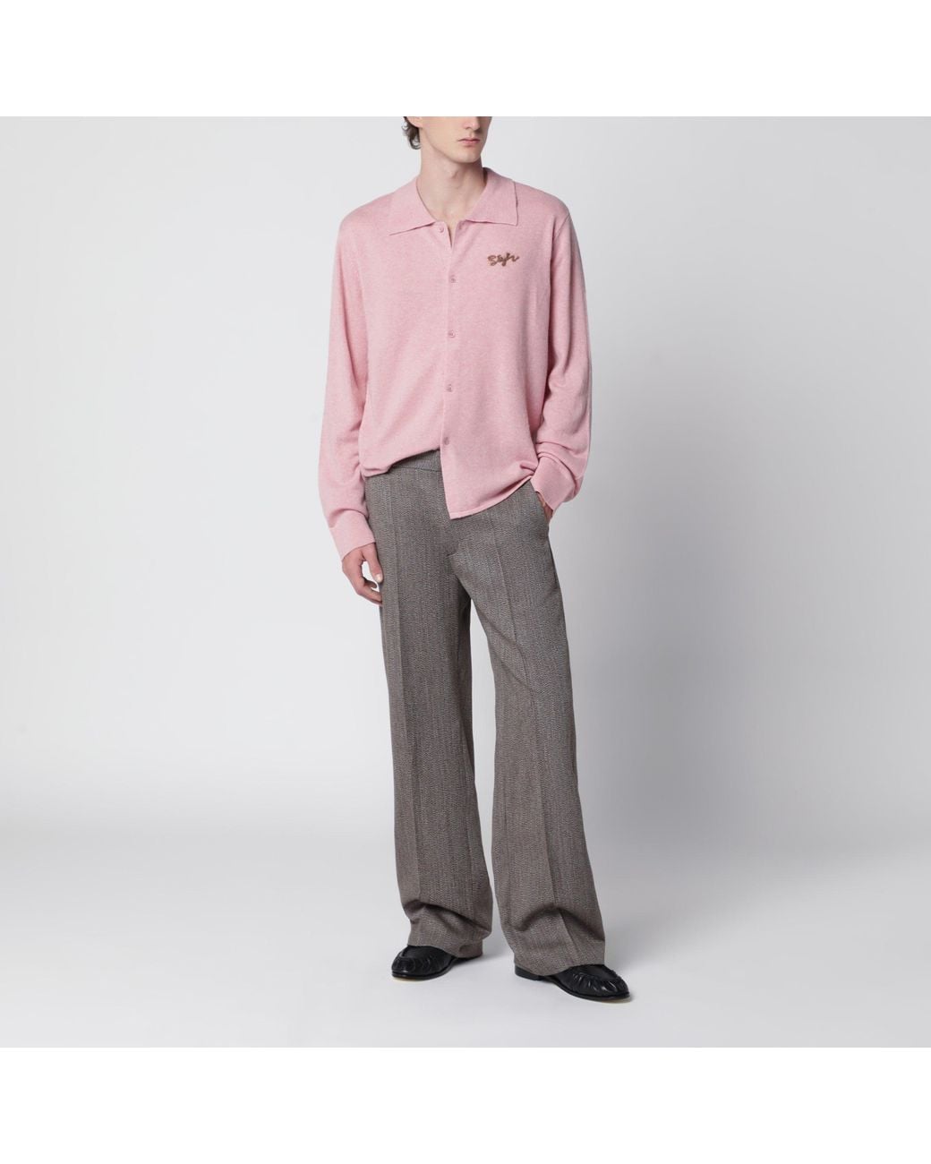 Séfr Gray Mélange Tailored Trousers for men