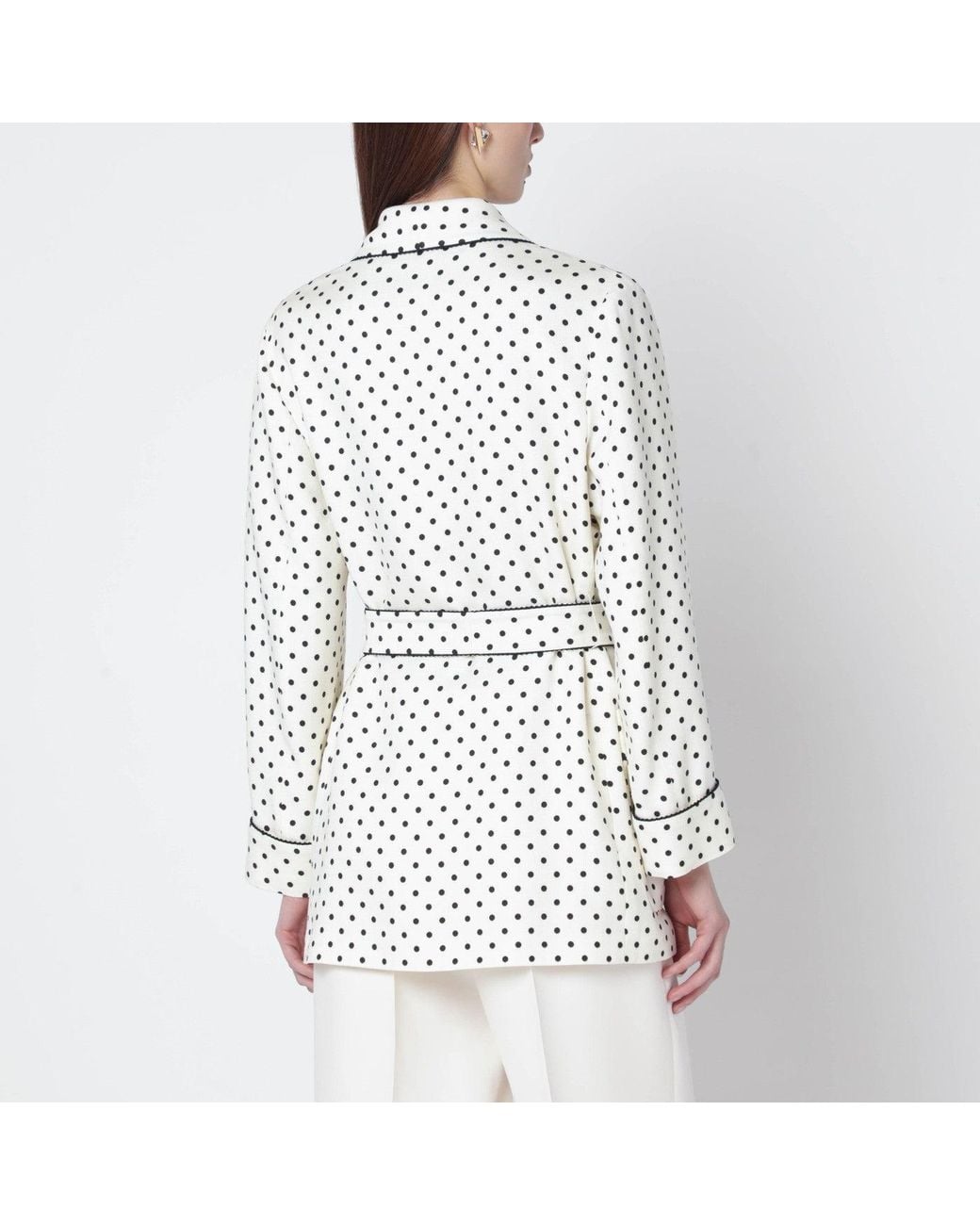 Valentino White Supergrain Jacket With Plusdepois Print