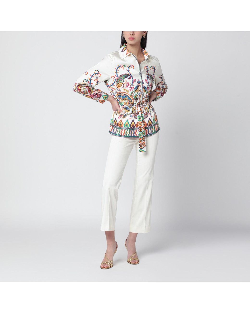 Etro White Cotton Trousers