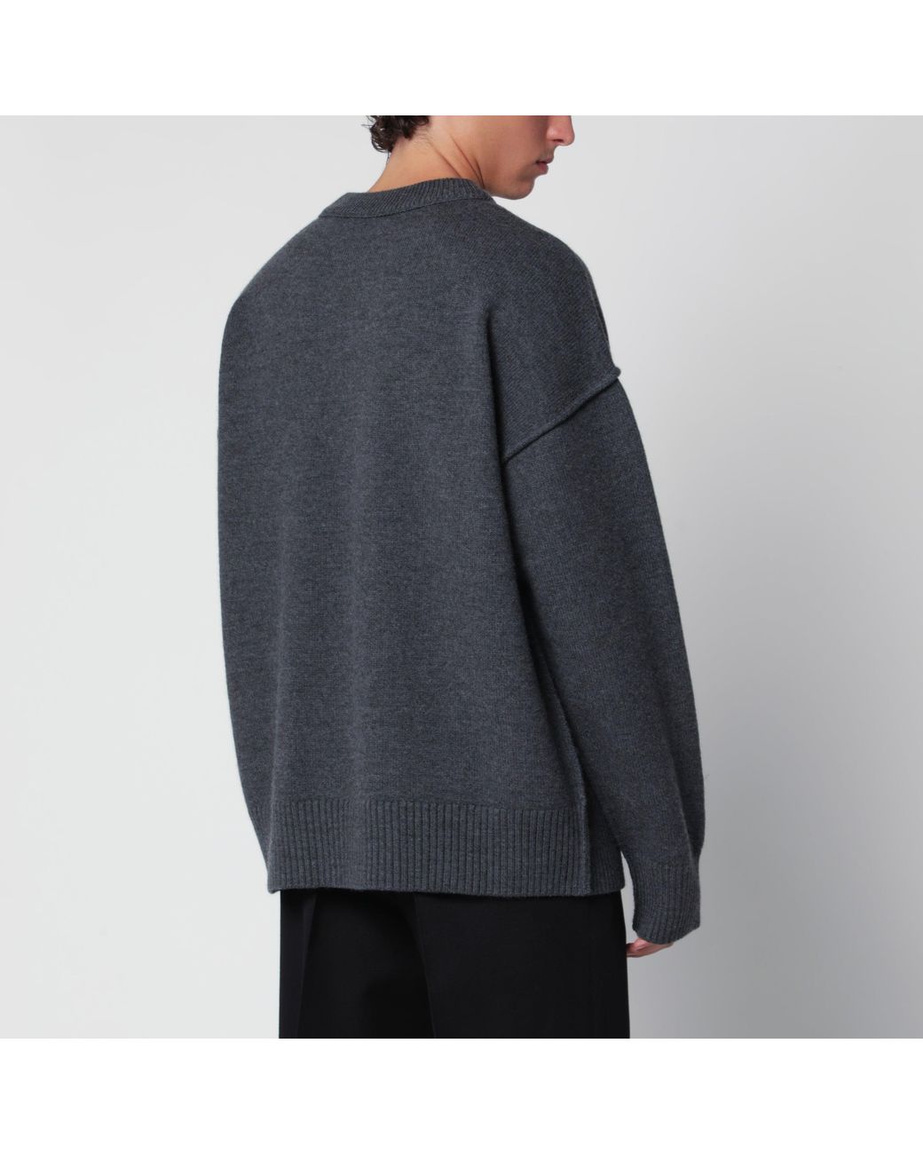 AMI Gray Dark Ami De Coeur Sweater for men
