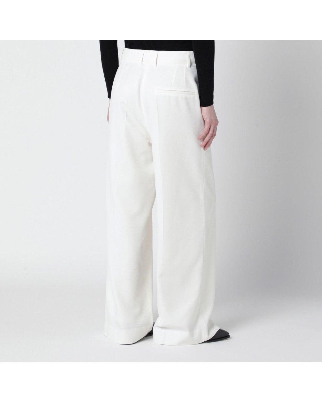 Frankie Shop White Brickell Wool-blend Trousers