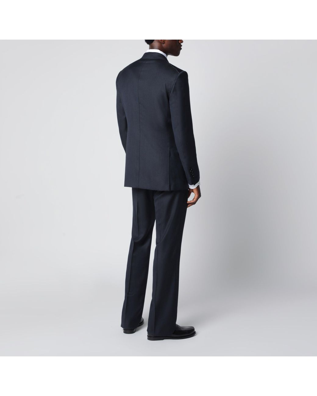 Tom Ford Blue Double-Breasted Wool Suit for men