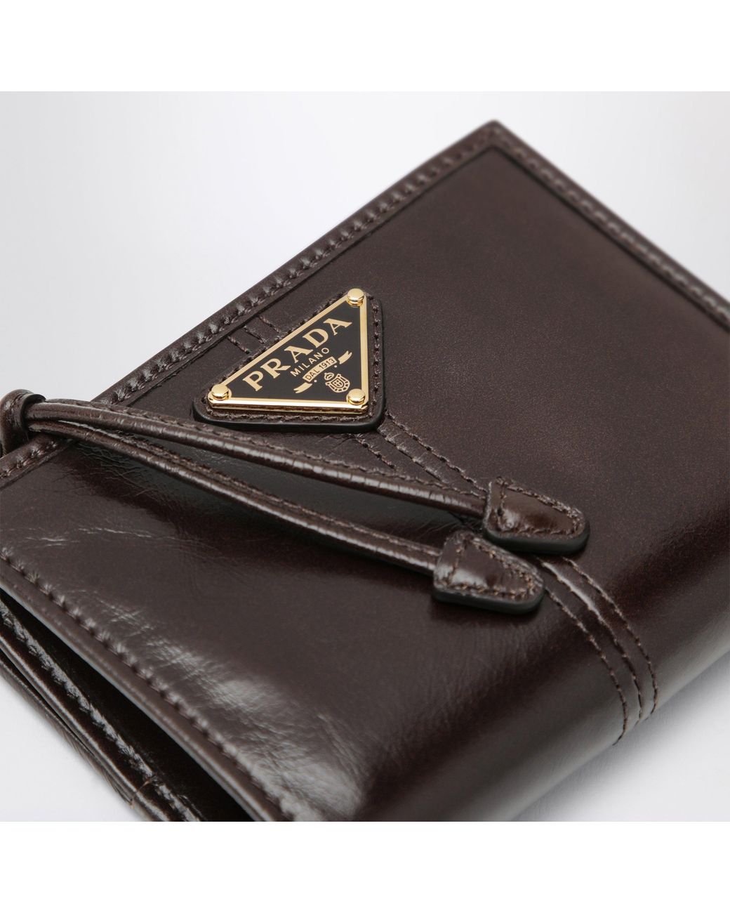 Prada Black Small Dark Leather Wallet