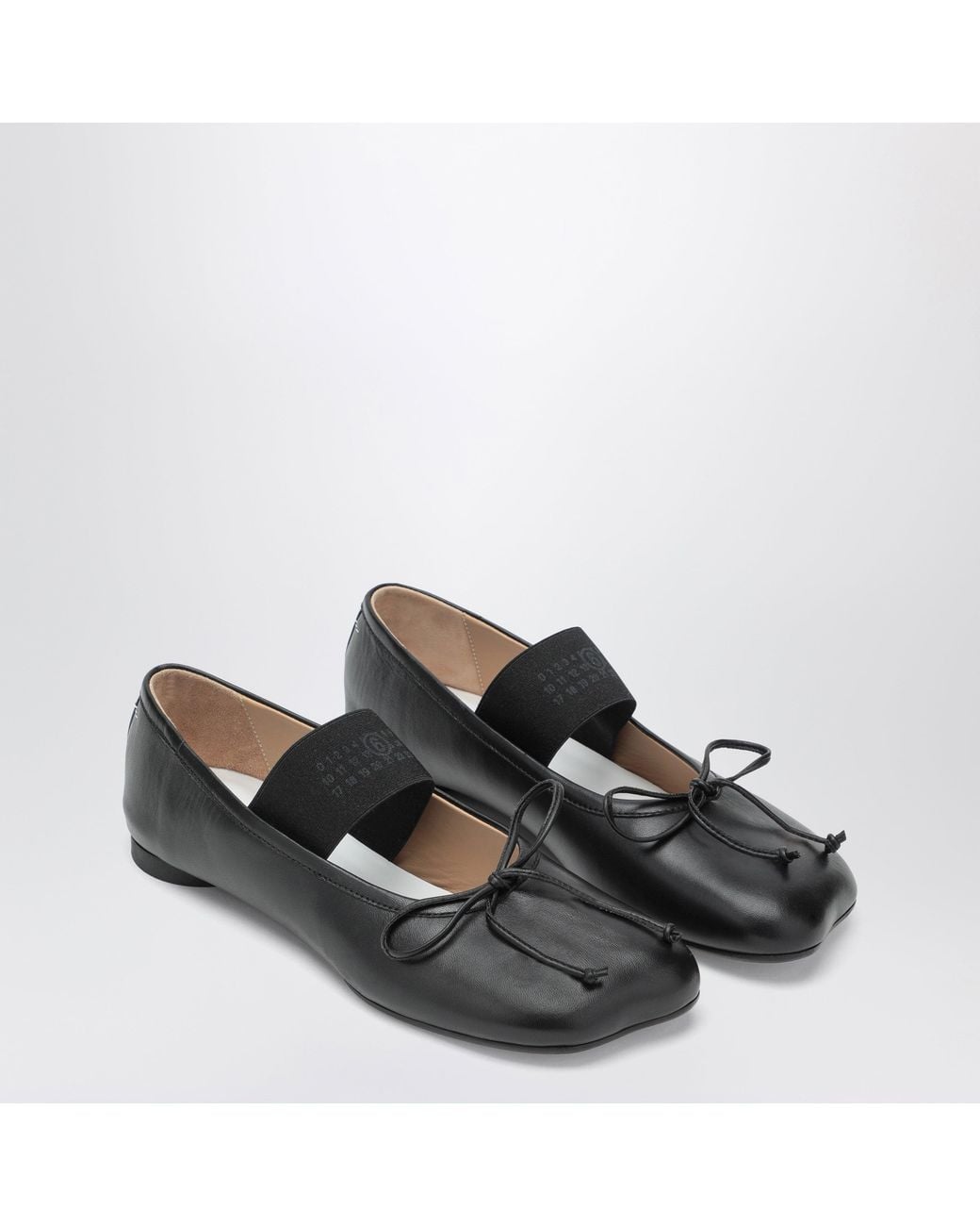 MM6 by Maison Margiela Black Anatomic Numeric Ballet Flats