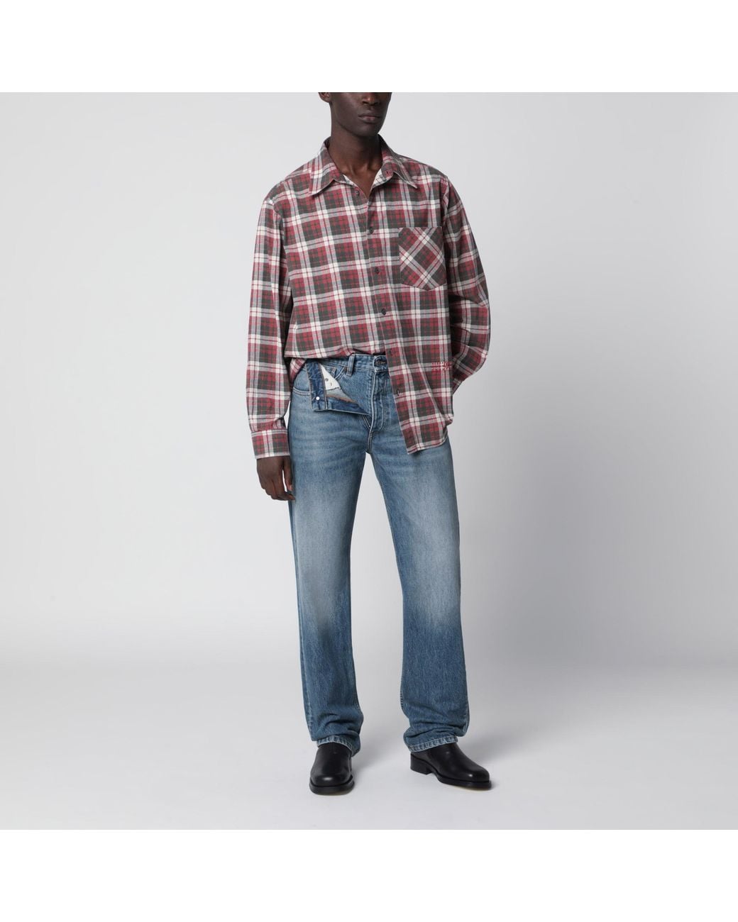 MM6 by Maison Margiela Brown Relaxed Checked Cotton Shirt for men