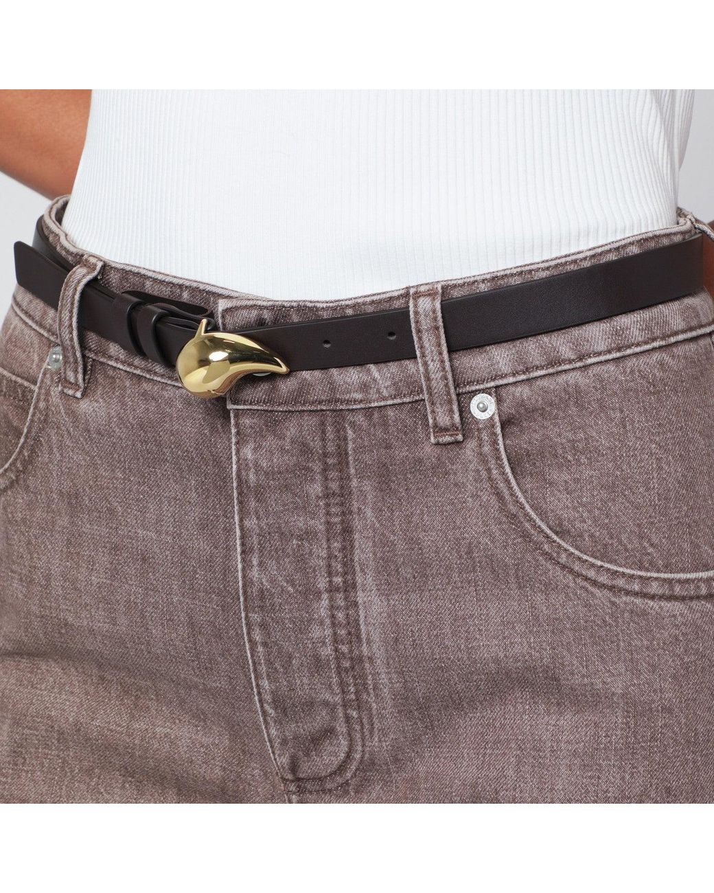 Bottega Veneta Black Drop Fondente Belt