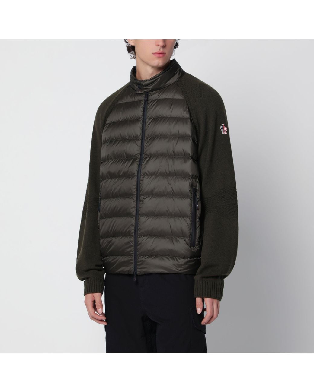 Moncler Black Dark Padded Zip-Up Cardigan for men