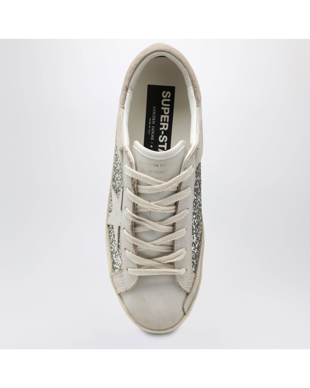 Golden Goose Deluxe Brand White Super-Star Glittered Sneakers