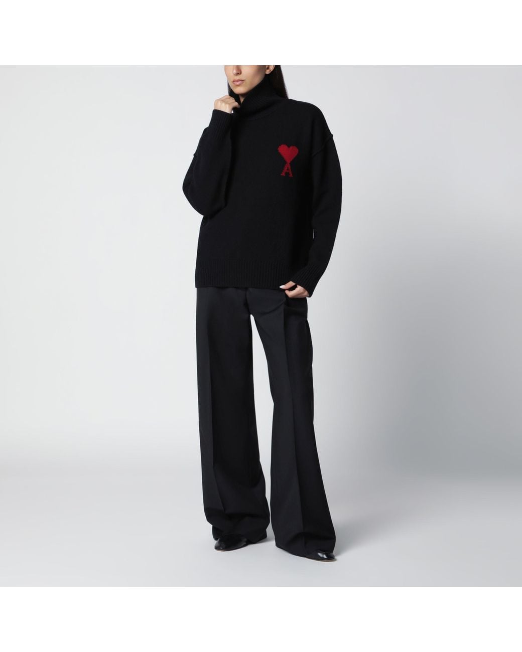 AMI Black Ami De Coeur Sweater