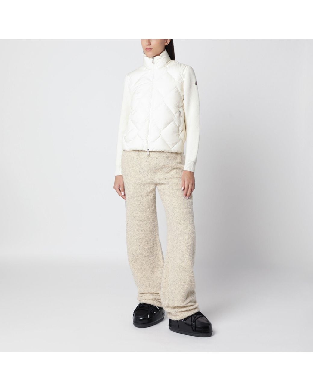 Moncler Natural Padded Zip-Up Cardigan
