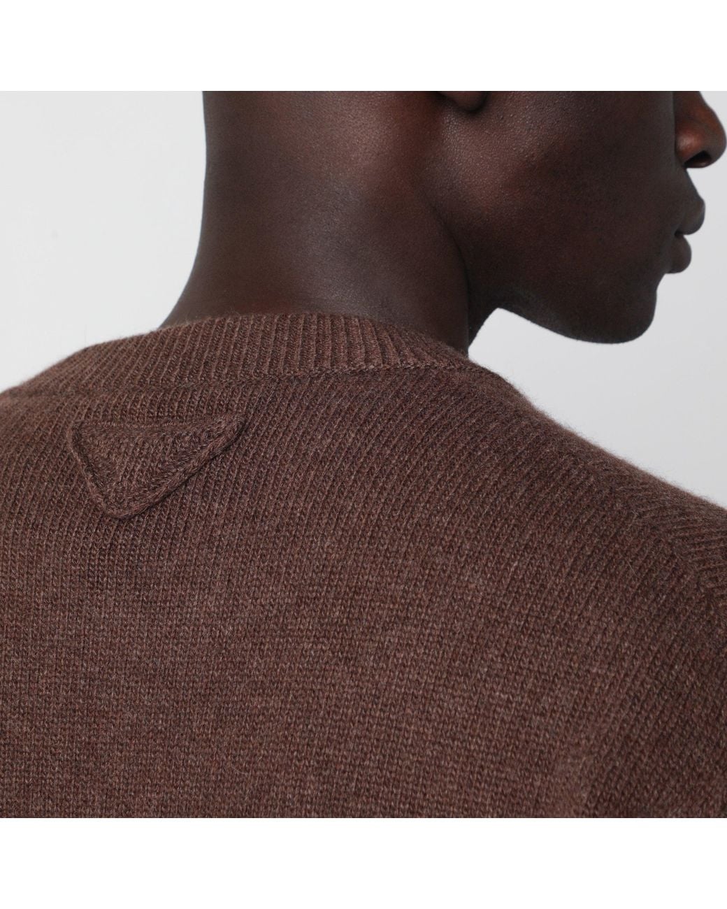 Prada Brown Crewneck Sweater for men