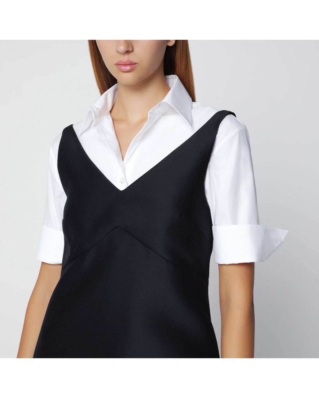 Balenciaga Black Hybrid Chemisier Mini Dress