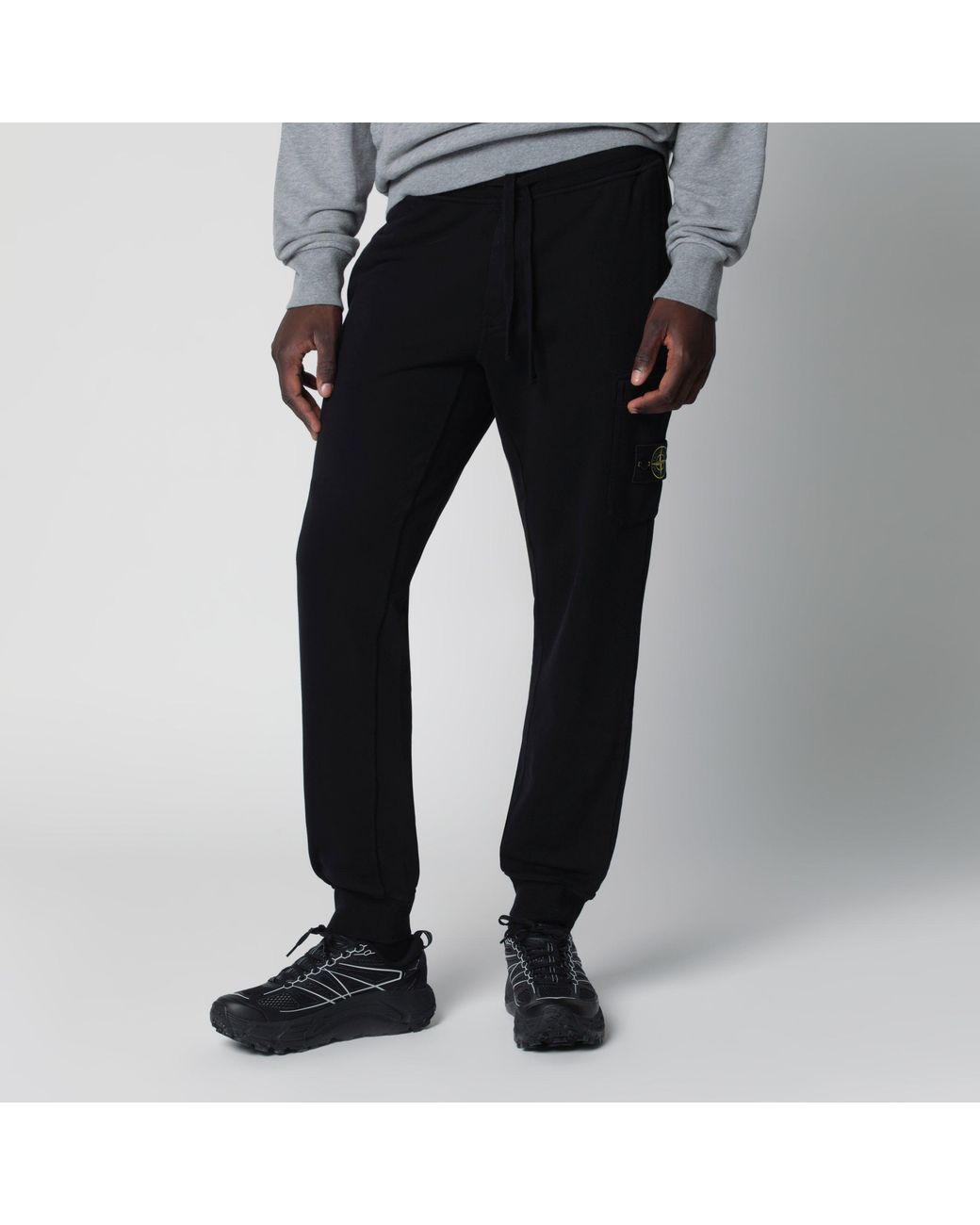 Stone Island Black Cotton Jogging Trousers for men