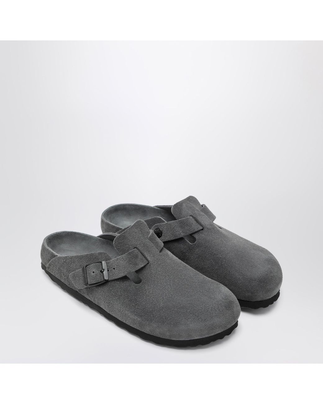 Birkenstock Black Boston Suede Clogs