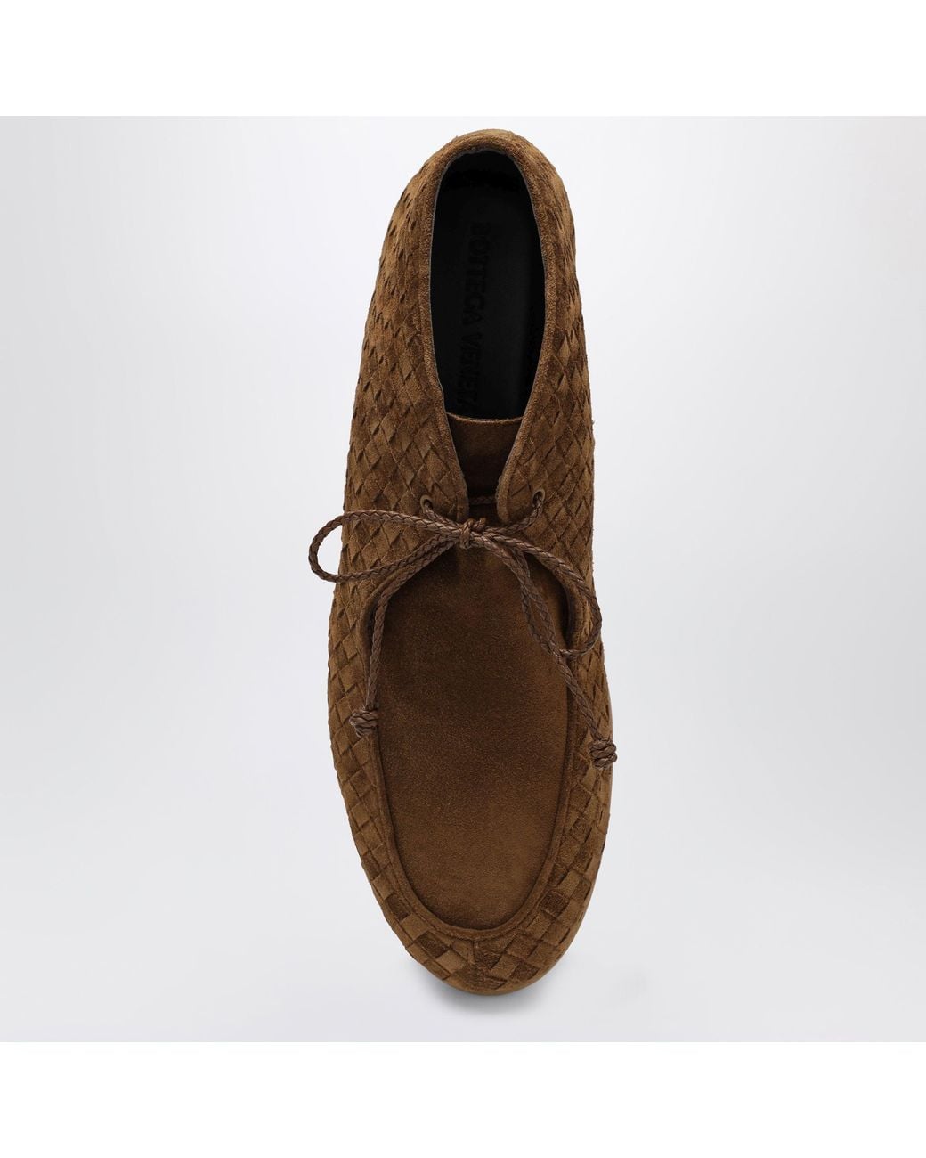 Bottega Veneta Brown Intreccio Suede Lace-Up Shoes for men