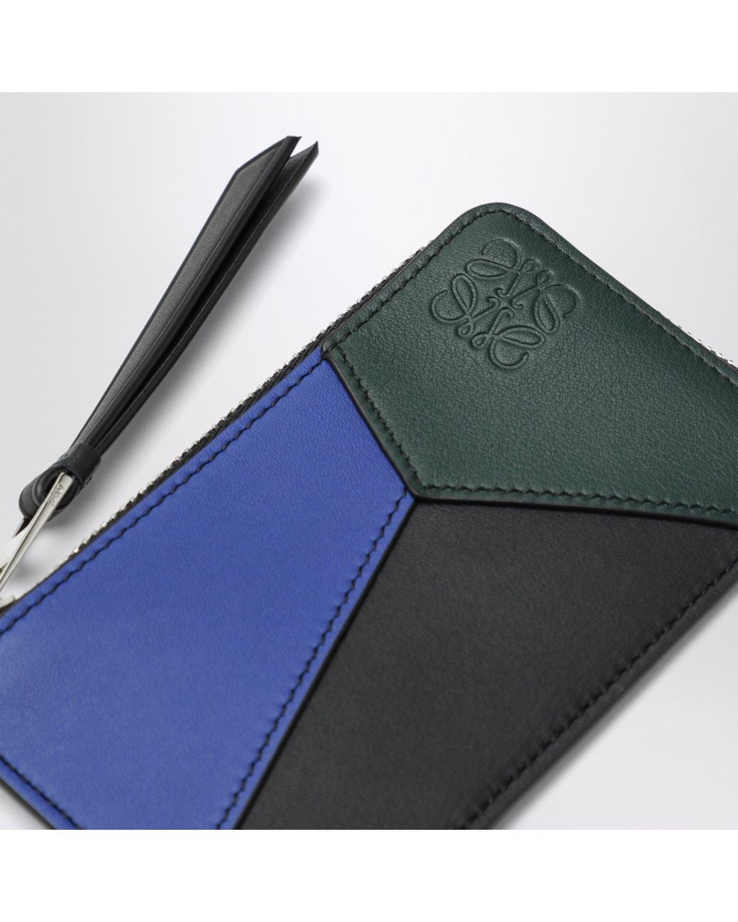 Loewe Blue Puzzle And Calfskin Cardholder And Coin Purse for men