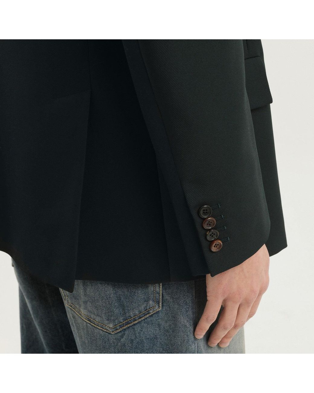 1989 STUDIO Black Dark Double Breasted Blazer for men