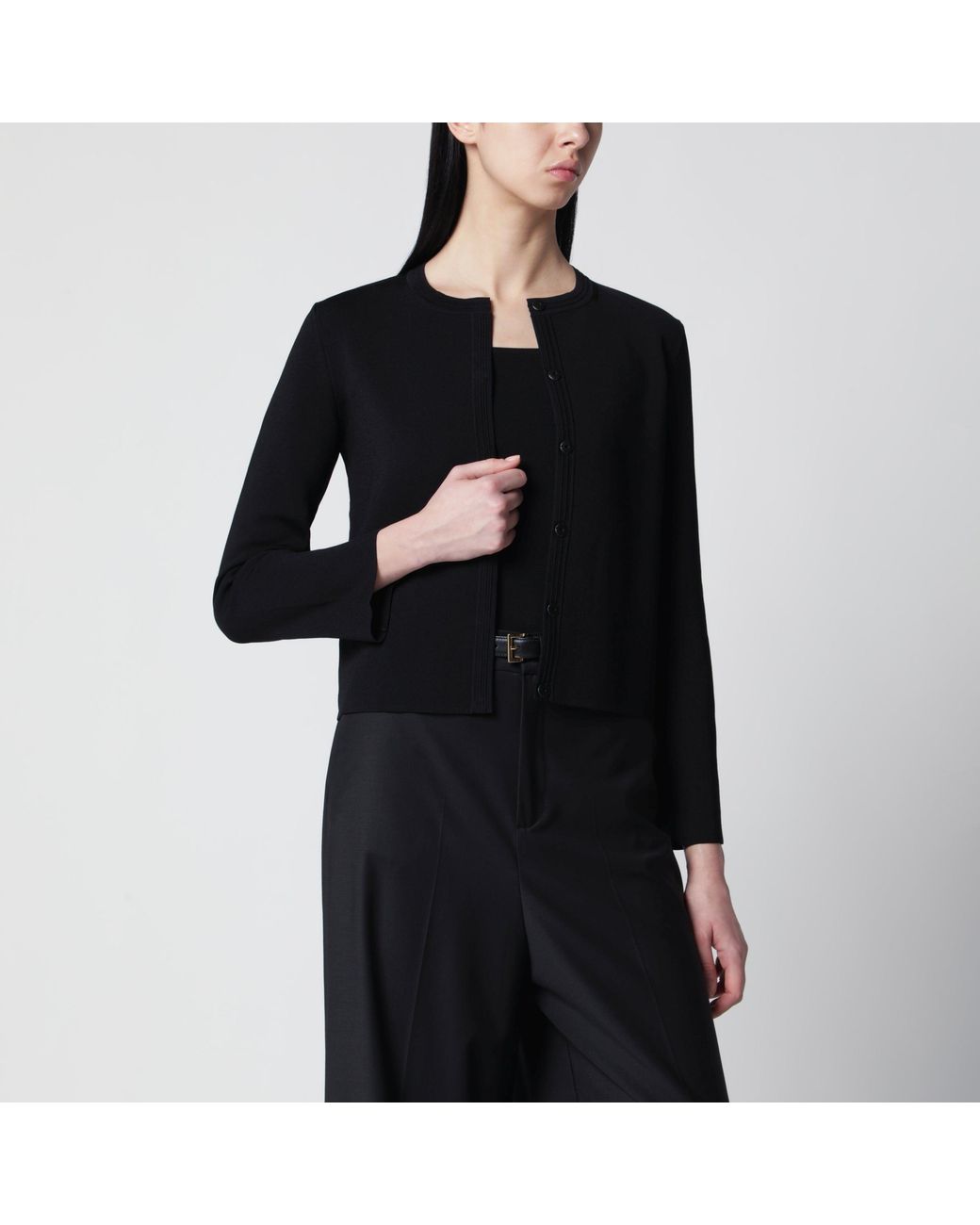 Max Mara Black Viscose-Blend Cardigan