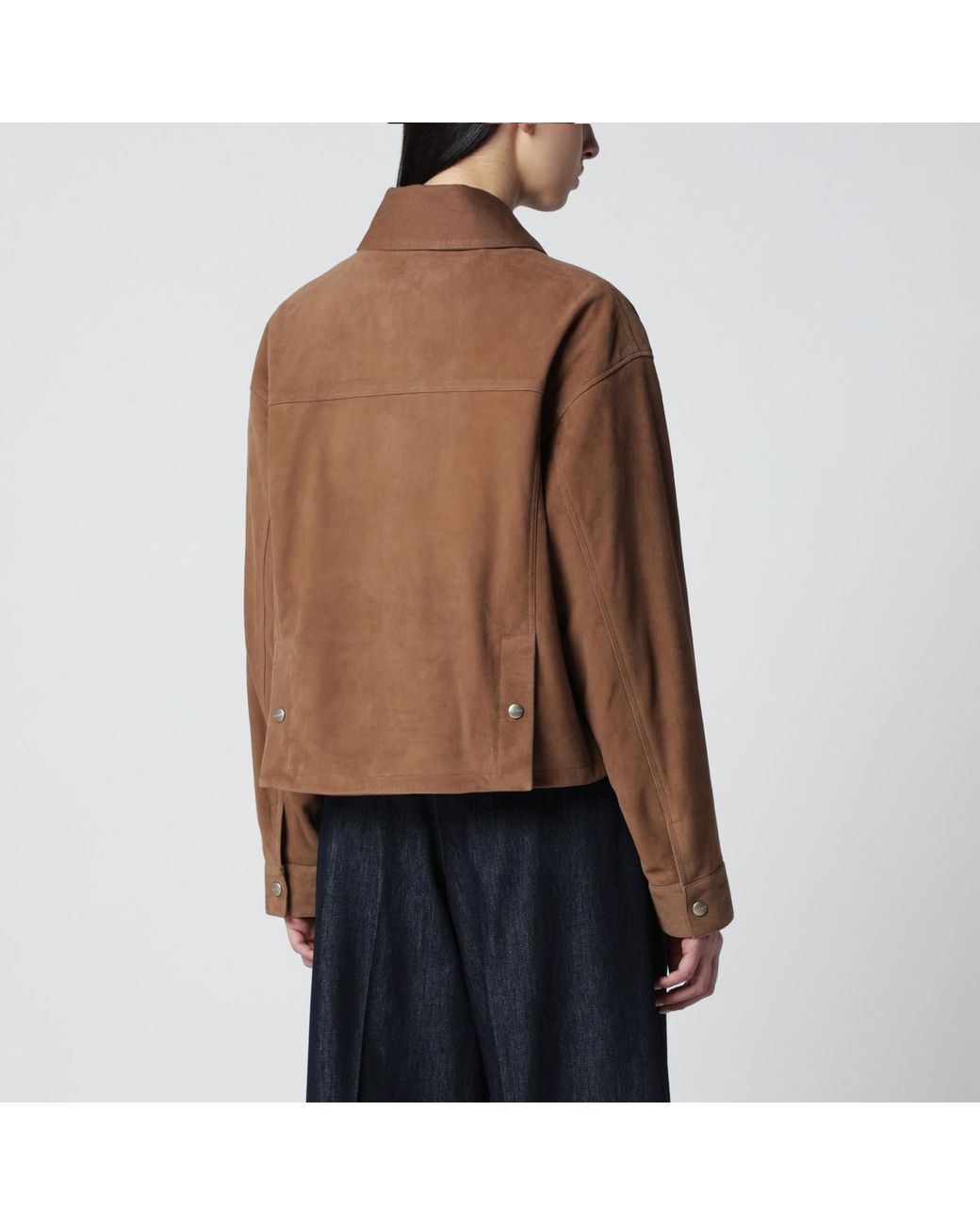 Halfboy Brown Short Mocha Suede Leather Jacket
