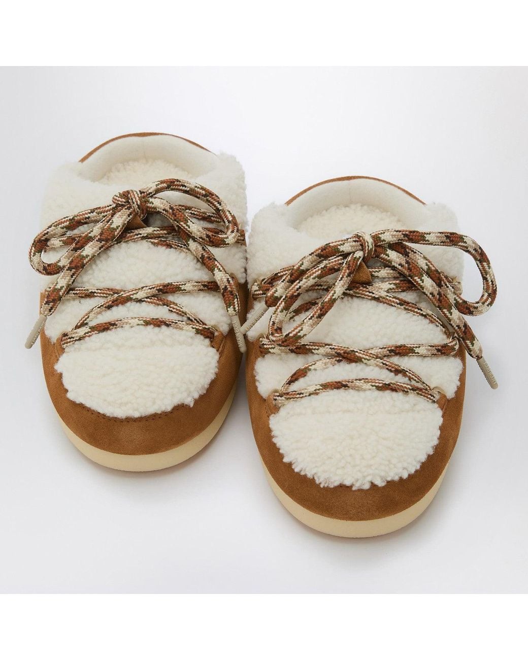 Moon Boot Brown Dark Curly Shearling Mules