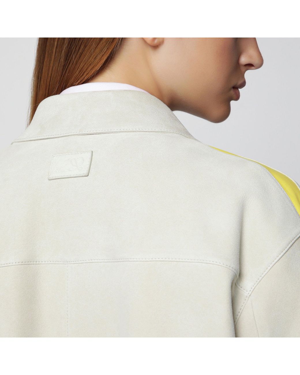 Loewe Gray Light Suede Jacket With Contrasting Inserts