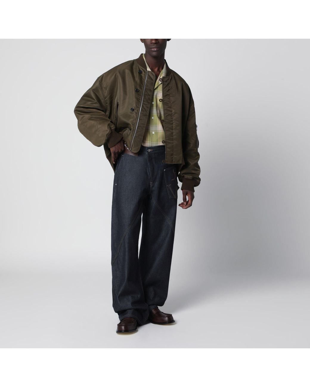 J.W. Anderson Brown Oversized Military Nylon Bomber Jacket for men