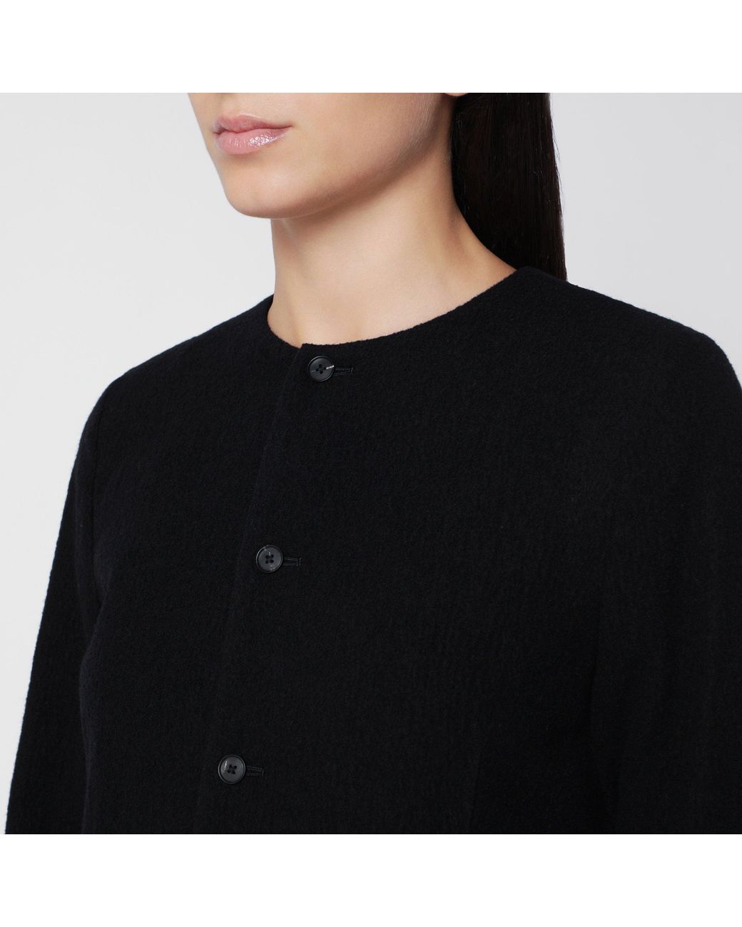 Auralee Black Long-Sleeved Midi Dress