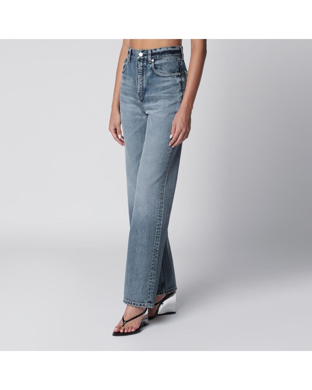 Alaïa Blue Straight-Leg Denim Jeans
