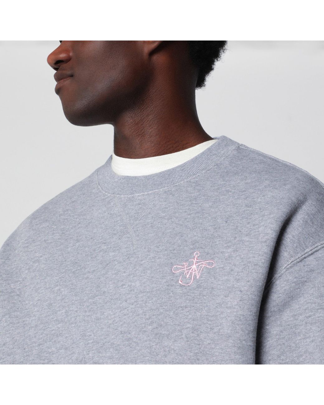 J.W. Anderson Gray Cotton Sweatshirt With Embroidered Logo for men