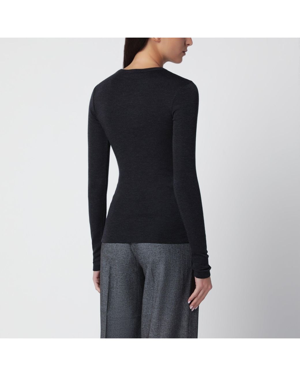 Rohe Black Anthracite Mélange Wool Sweater