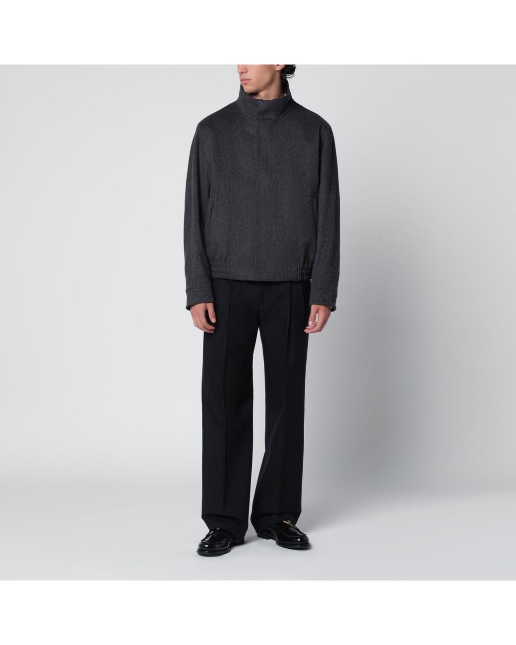 Lardini Gray Zip-Up Jacket for men