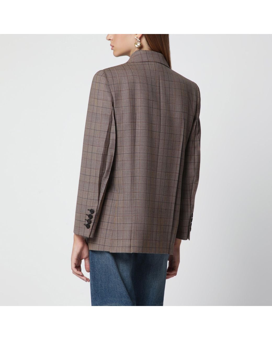 Chloé Brown Prince Of Wales Double-Breasted Jacket
