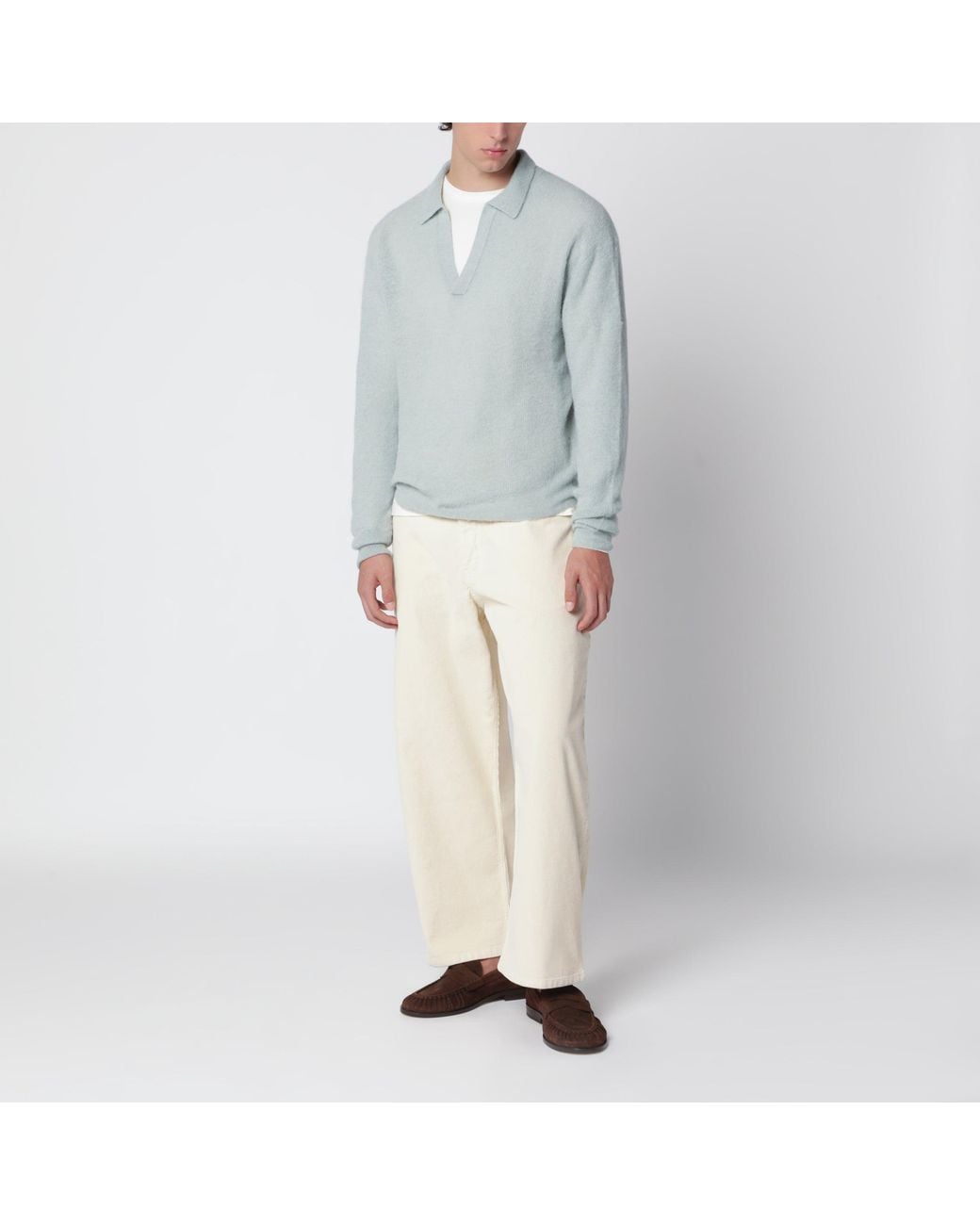 Auralee Blue Mint Sweater for men