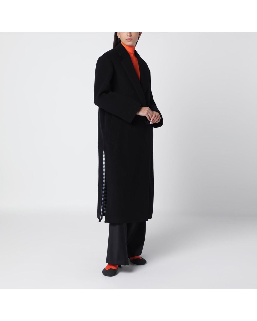 Loewe Black Wool And Cashmere Coat