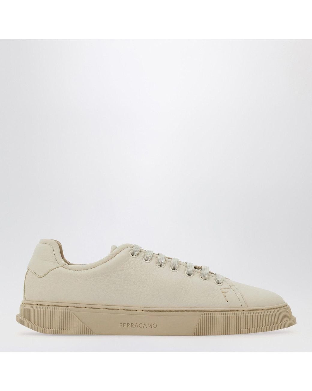 Ferragamo Sneaker Aus Leder in Natural für Herren