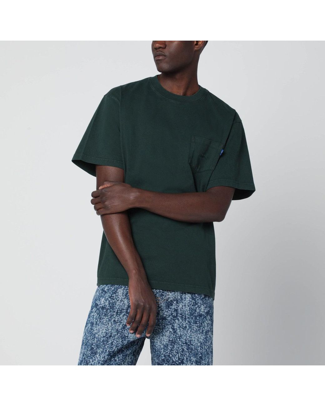 AWAKE NY Green Crewneck T Shirt With Logo for men