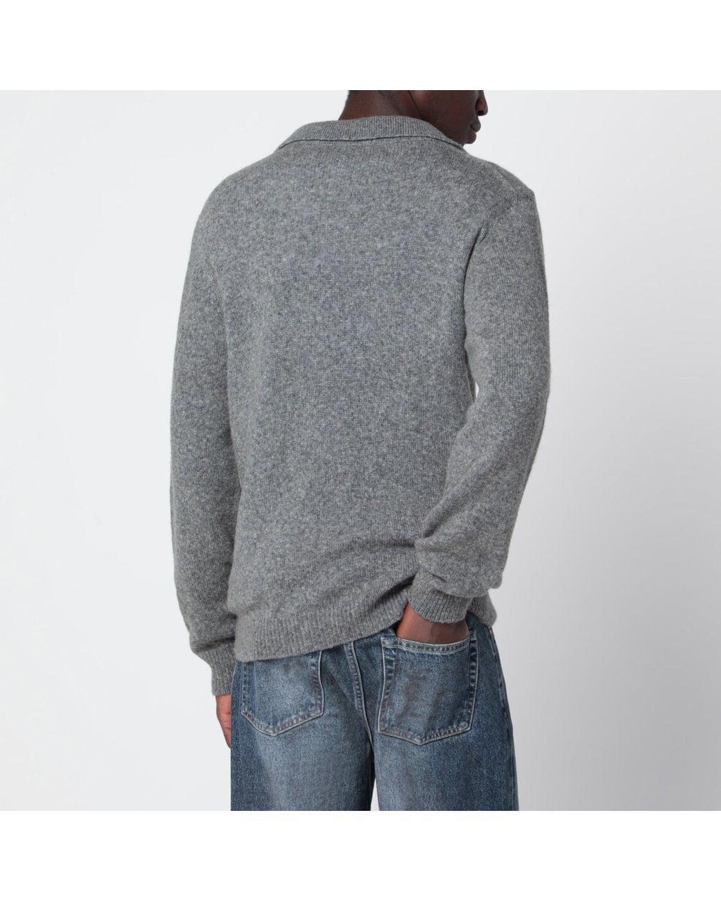 Roberto Collina Gray Mélange Wool Sweater for men