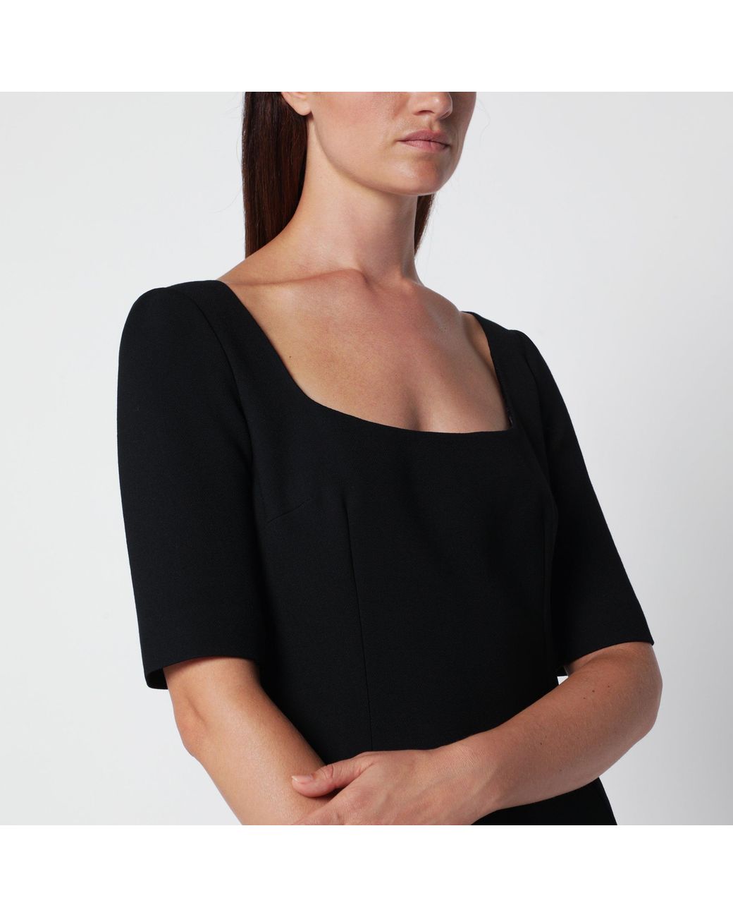 Dolce & Gabbana Black Double Wool Crêpe Dress