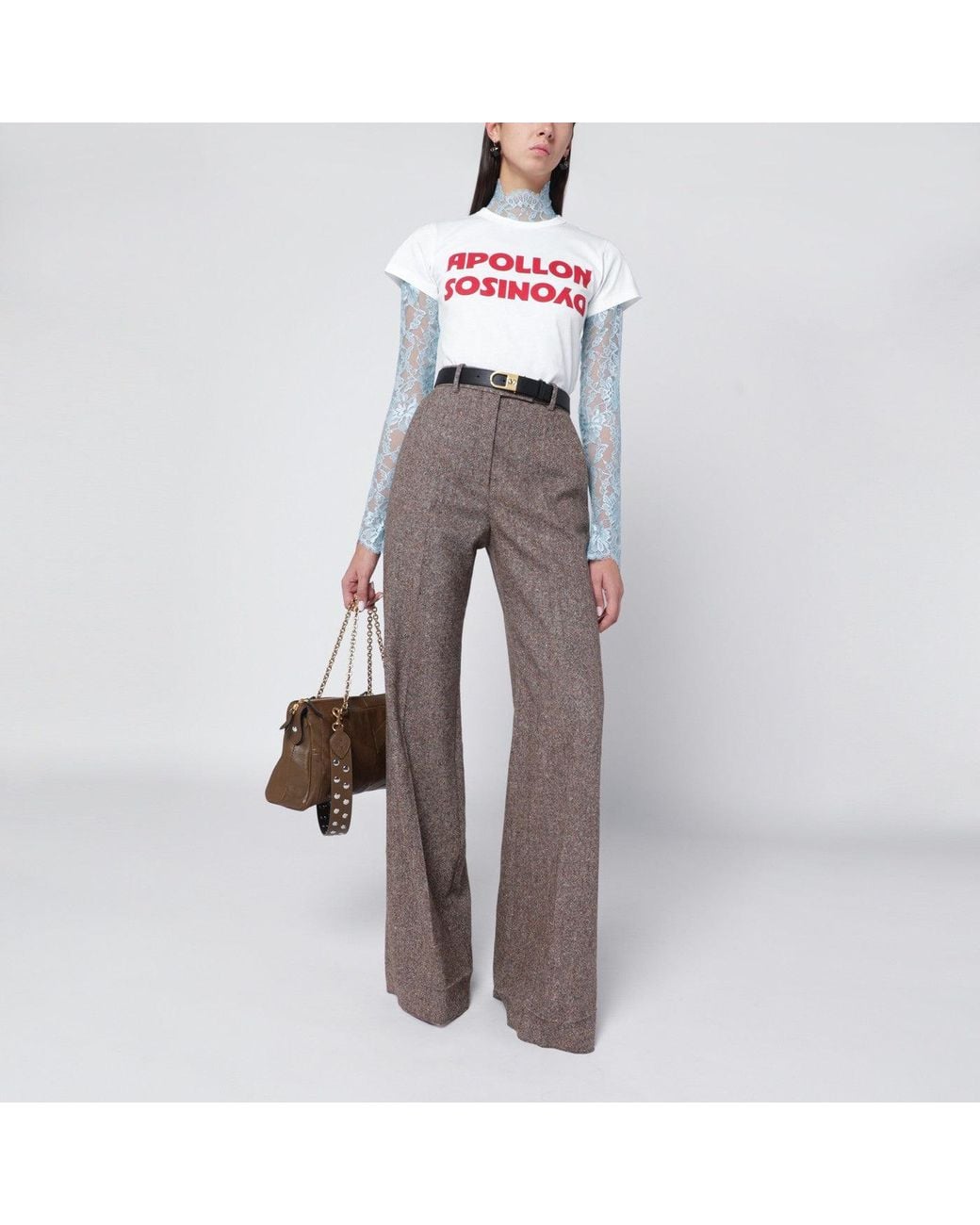 Valentino Gray T-Shirt With Apollon/Dionysus Print