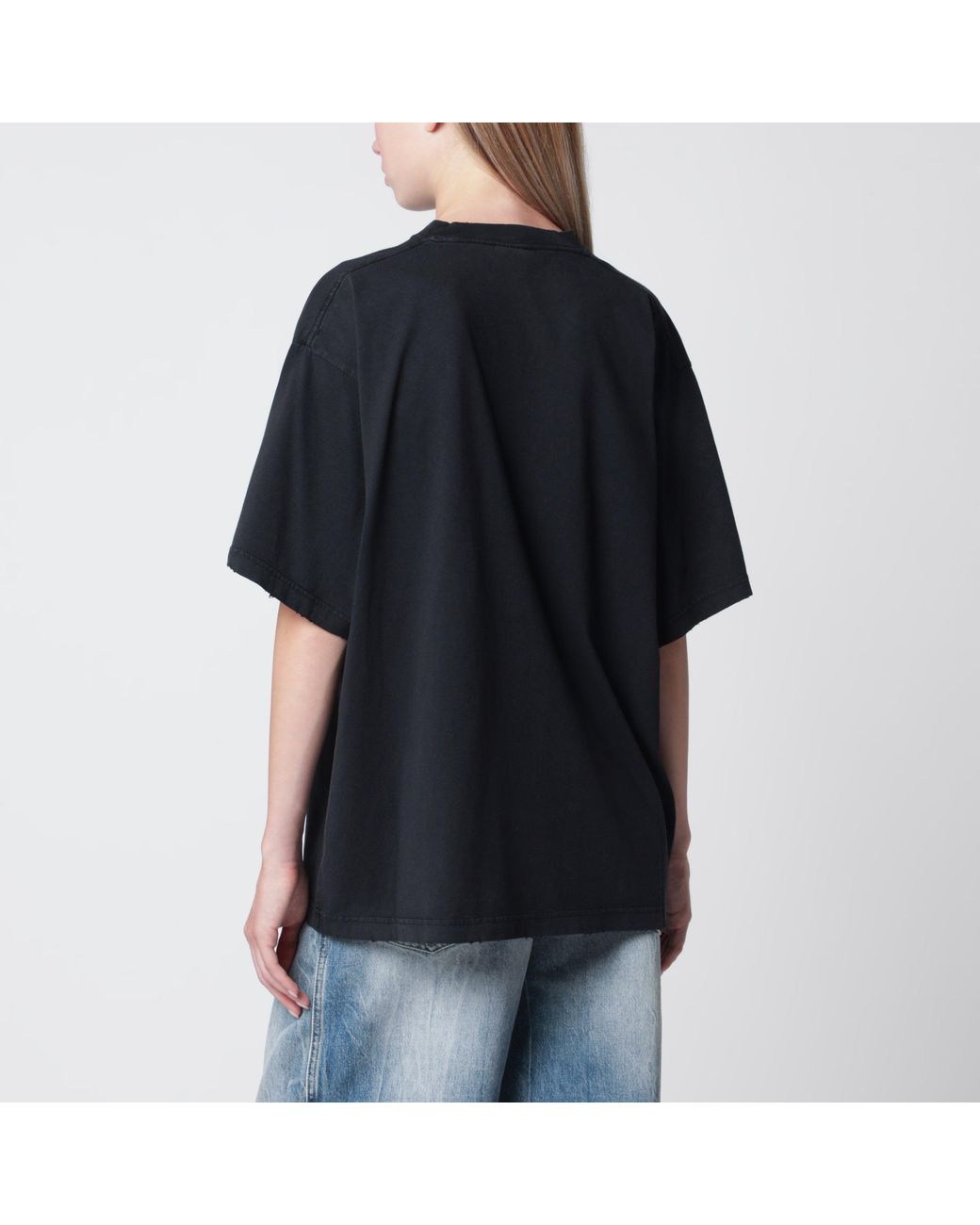 Balenciaga Blue Faded Oversized T-Shirt With Logo Print