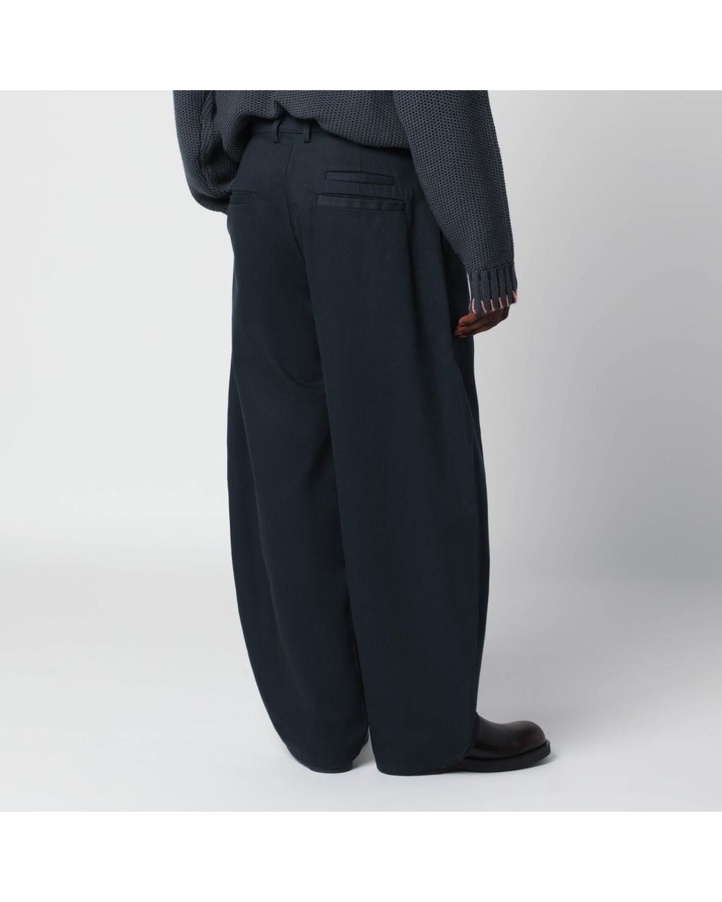 YMC Blue Loose-Fit Cotton Trousers for men